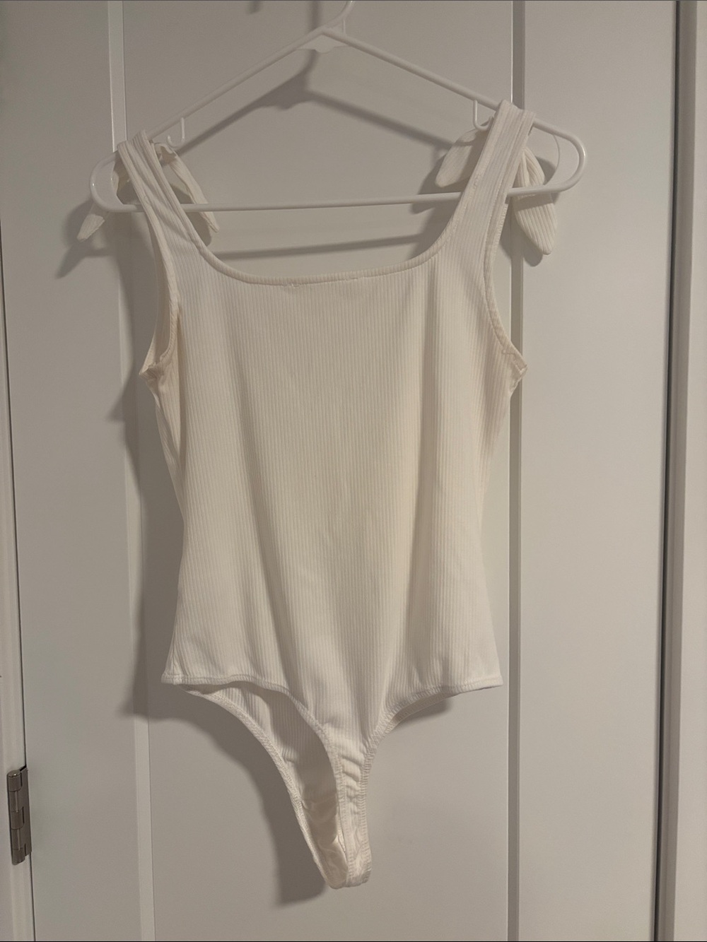 Elodie Ribbed Cream body suit tank